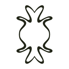 Vintage art nouveau hand drawn oval frame vector decoration. Isolated on white background.