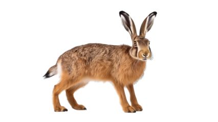 Hare isolated on transparent background