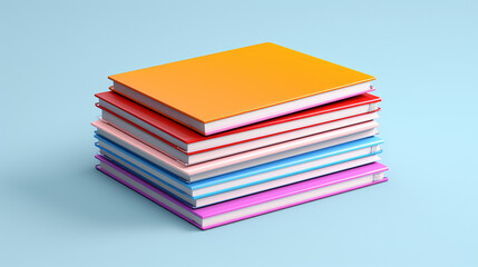 stack of colorful books