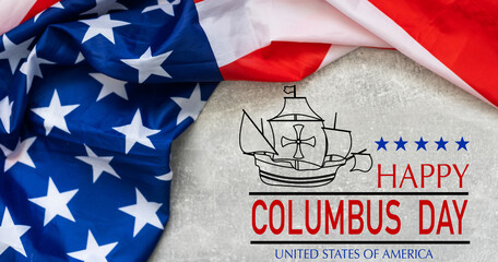 Fototapeta na wymiar National USA holiday . COLUMBUS DAY. 3d illustration