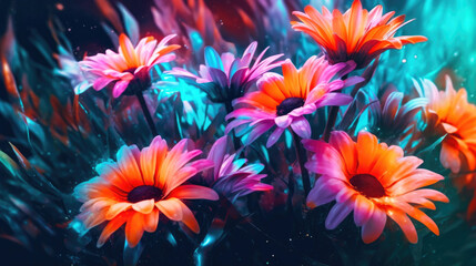 Fototapeta na wymiar Blooming Dreams: A Burst of Color. Generative AI