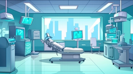 Operating Room in a Modern Medical Facility. Generative AI