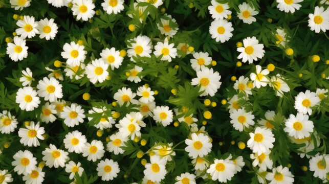 Radiant Daisy Duo: White and Yellow Blossoms. Generative AI