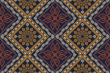 Ethnic Figure aztec embroidery style. Geometric ikat oriental traditional art pattern.Design for ethnic background,wallpaper,fashion,clothing,wrapping,fabric,element,sarong,graphic,vector illustration