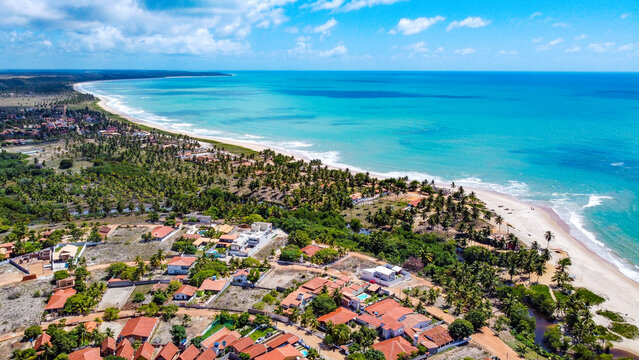 Vista aérea de Pontal de Coruripe, Alagoas - Brasil.