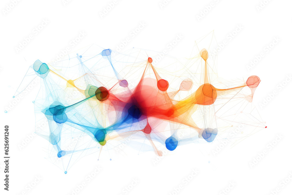 Poster abstract futuristic colorful shape isolated on a transparent background, generative ai