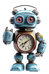 Adorable bedtime storyteller robot. isolated object, transparent background