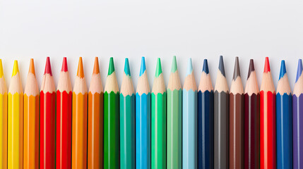 vibrant colorful pencil color palette on white background, AI