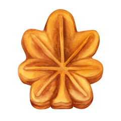 Watercolor traditional Japanese sweets Momiji Manju are sweet pastries stuffed in the shape of a maple leaf, made during the autumn season of admiring maple trees.