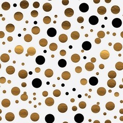 Golden e black dots seamless pattern, generative Ai 