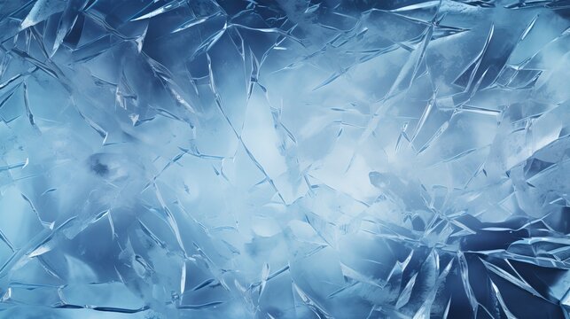 Transparent ice crystals texture cracked background Generative AI