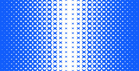 Halftone pattern with rhombuses and stars. Abstract geometric gradient background. Vector illustration.