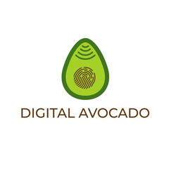 digital avocado concept simple vector illustration