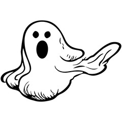 Linear drawing of a ghost.