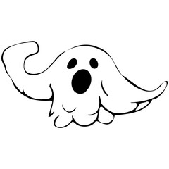 Linear drawing of a ghost.