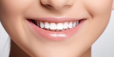 Obraz premium Perfect kids smile, happy child with beautiful white milk toothy smile, child dental care. Generative ai