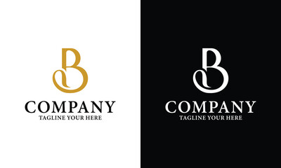 letter B Lettering sign isolated on light fund.Wedding, fashion, beauty serif alphabet initials.Elegant, luxury style.