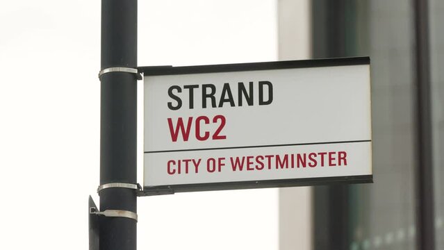 The Strand, street sign, London