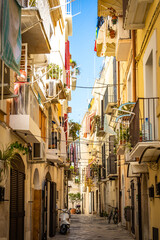 narrow streets of bari, old town, balconies, bari, italy, europe, puglia