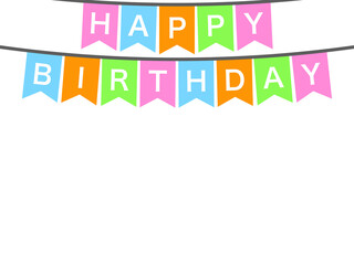 『ハピバ』英語旗文字上フレーム：A