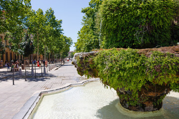 Moosbrunnen an der Cours Mirabeau in Aix-en-Provence Frankreich