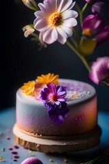 Fototapeta na wymiar ai generated, cake, yummy, flowers, food, sweet food, sweet cake, flower, flowers, spa, pink, beauty, bouquet, nature, purple, spring, plant, daisy, towel, floral, flora, fresh, color, blossom, aromat