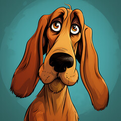 cartoon bloodhound dog - obrazy, fototapety, plakaty