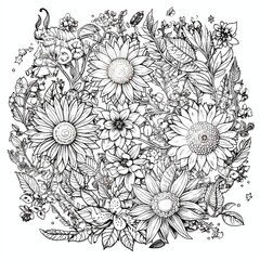 Coloring page antistress, generative AI 