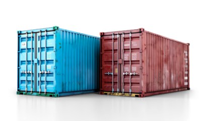 Cargo container isolated on white background