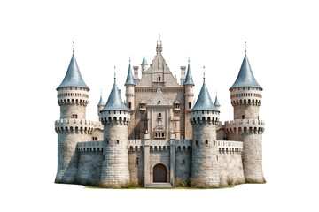 Fototapeta na wymiar European castle . isolated object, transparent background