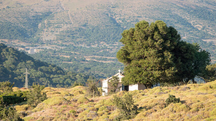 An ancient  orthodox Greek church-Manastraki among the mountains in Gokceada Tepekoy locality....