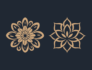 Two Monochromatic Vector Flowers in Captivating Bloom.