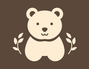 One-Color Iconic Bear: Captivating Vector Image of a Single-Hued Bear.