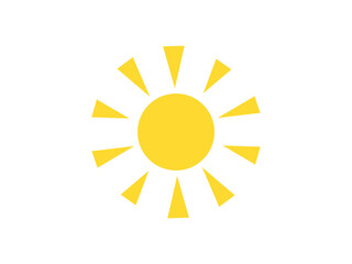 ラフな太陽アイコン：黄色