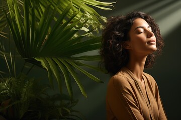 Woman Looking Calm and Meditative