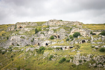 caves near matera, canyon, basilicata, italy, world heritage