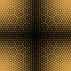 Halftone pattern with rhombuses and stars. Abstract geometric gradient background. Vector illustration,