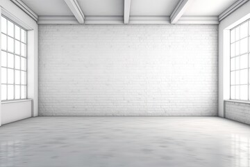 Obraz premium White walls in an empty room, minimalist interior architecture in the background