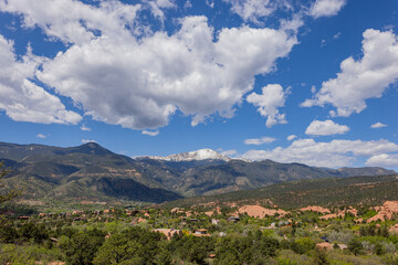 Sunny exterior view of landscape of Garden of the Gods