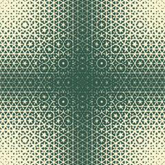 Halftone pattern with rhombuses and stars. Abstract geometric gradient background. Vector illustration,