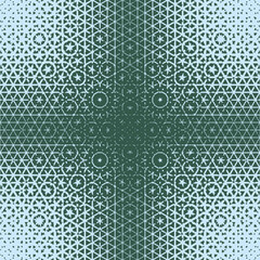 Halftone pattern with rhombuses and stars. Abstract geometric gradient background. Vector illustration,