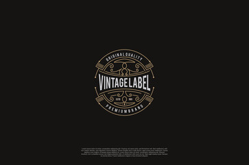 Old vinatage label ornament logo antique label decorations. Vector design element