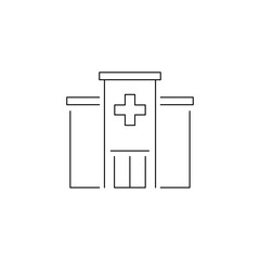 Hospital building line icon for web, mobile app. Vector illustration