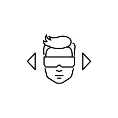 Meta verse user profile line icon. Avatar ,  men in vr glasses. Vector illustration