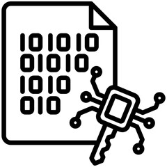 Fototapeta premium encrypted data icon, are often used in design, websites, or applications, banner, flyer to convey specific concepts related to data management and security.