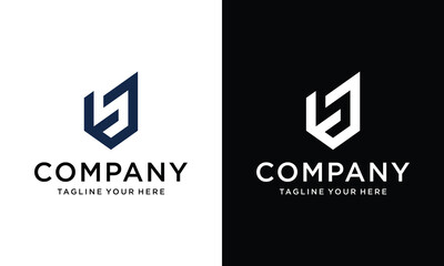 US Letter Logo Alphabet Design Icon Vector Symbol on a black and white background.