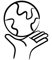 Hand holding globe of earth