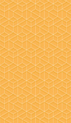 Vector seamless cubic hexagon pattern. Abstract geometric low poly background. Stylish grid texture.