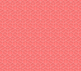 Vector seamless cubic hexagon pattern. Abstract geometric low poly background. Stylish grid texture.