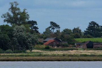 Suffolk landscape by the river Deben in Kirton